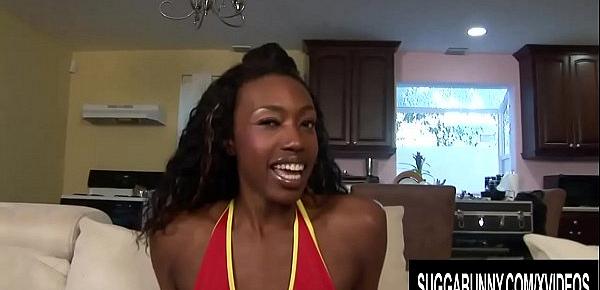  Skinny Ebony Royce Rae Plays with Her Pussy till BBC Comes and Destroys It
